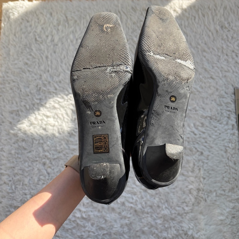 Vintage Prada Mary Jane Kitten Heels Size 38.5 - Picture 6 of 10
